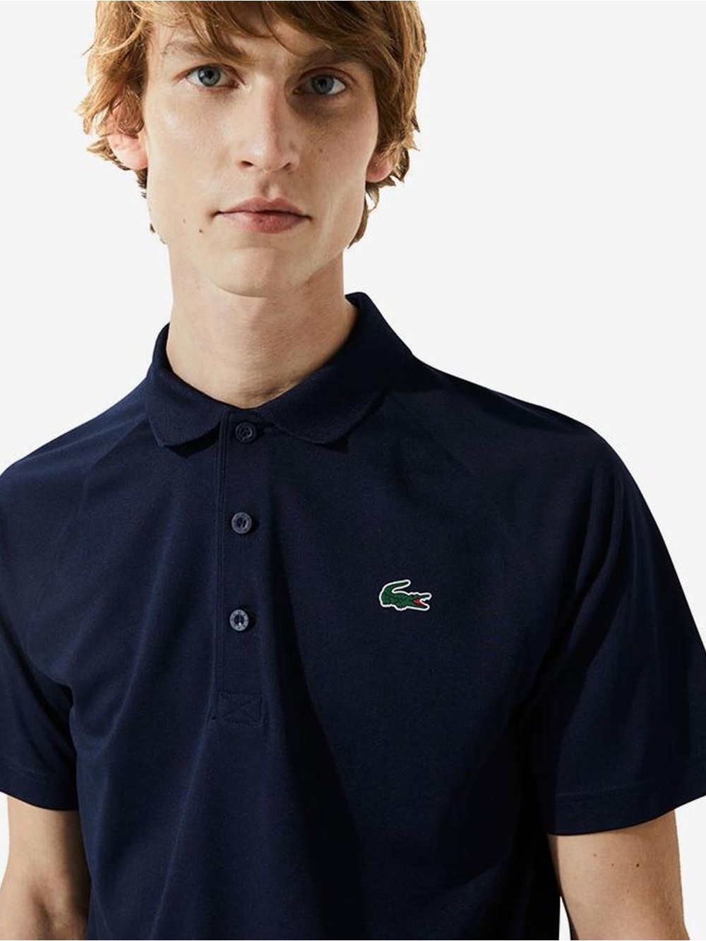 Lacoste Men's Black Polo with Green Crocodile Logo